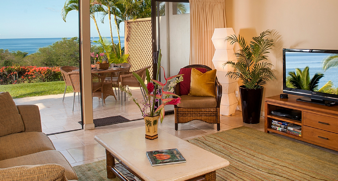 Living Room View Maui Island Escape