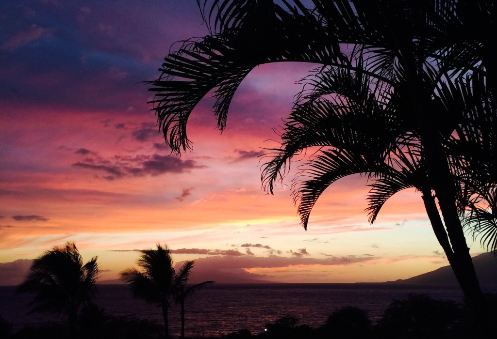 Sunset view from condo, Maui Island Escape